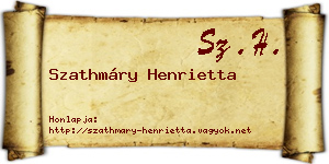 Szathmáry Henrietta névjegykártya