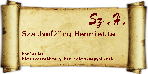 Szathmáry Henrietta névjegykártya